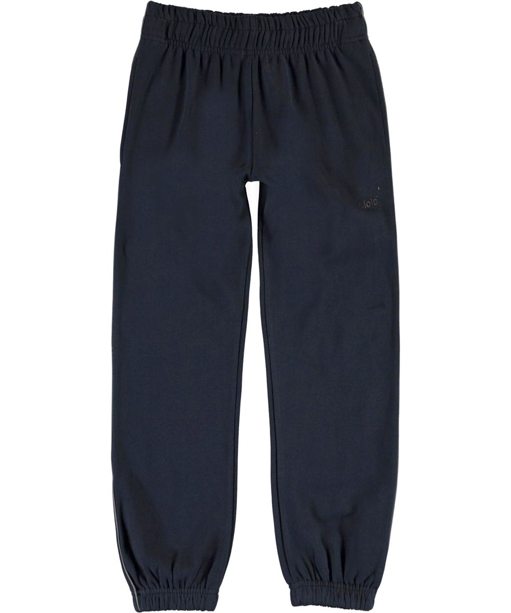 Am - Dark Navy - Sorte sweatpants med grå stribe