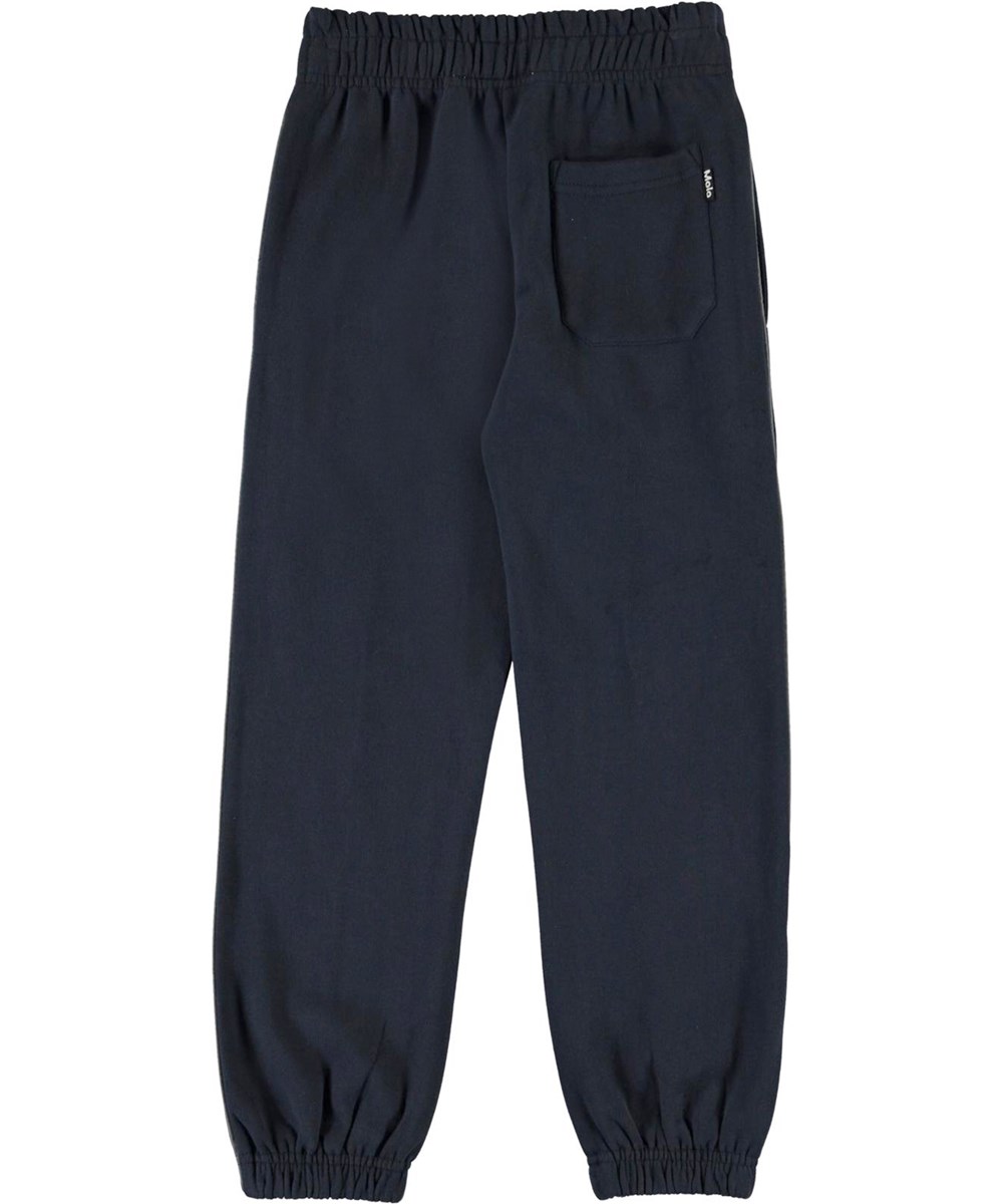 Am - Dark Navy - Sorte sweatpants med grå stribe