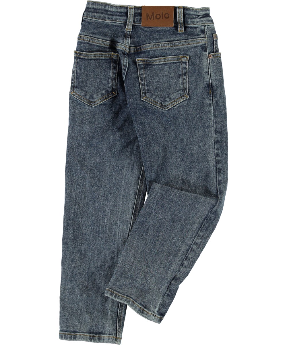 Andy - Stone Blue - Stone blue brede denim jeans