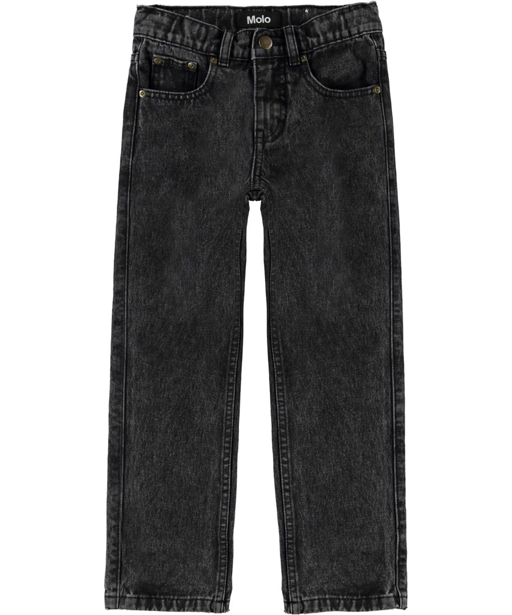 Andy - Washed Black - Sorte jeans med løs psform