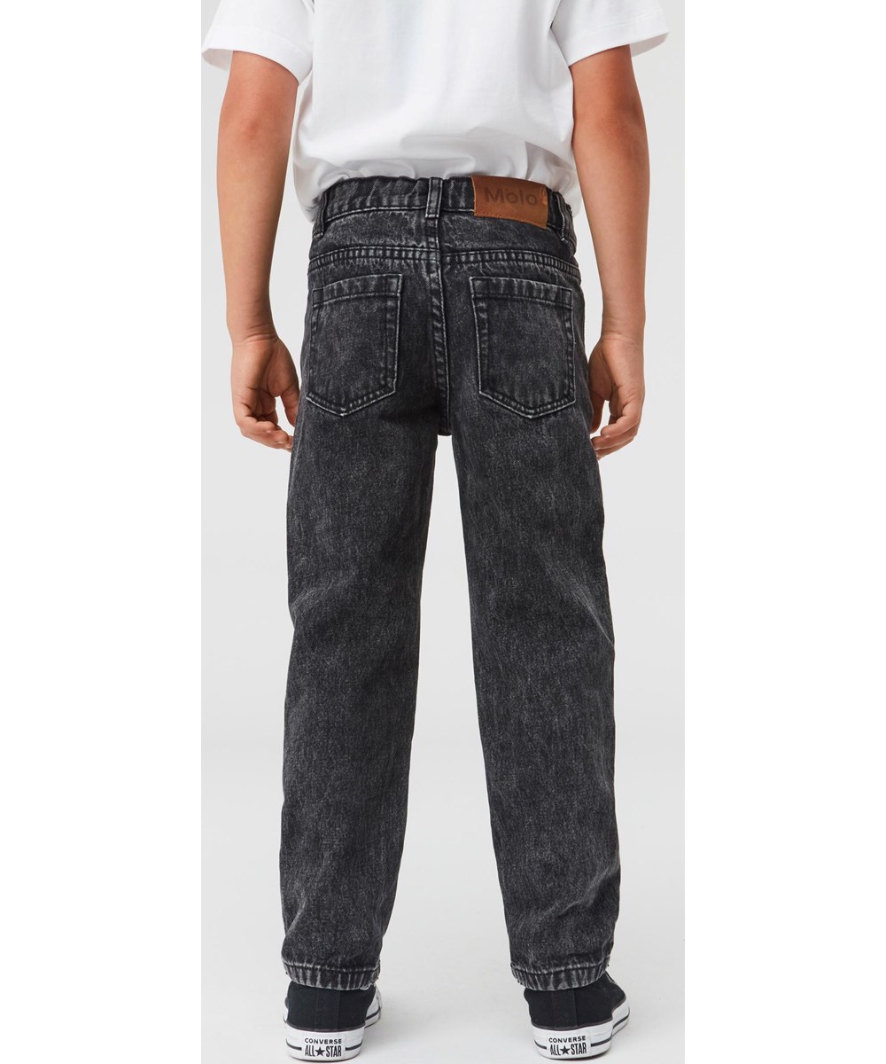 Andy - Washed Black - Sorte jeans med løs psform
