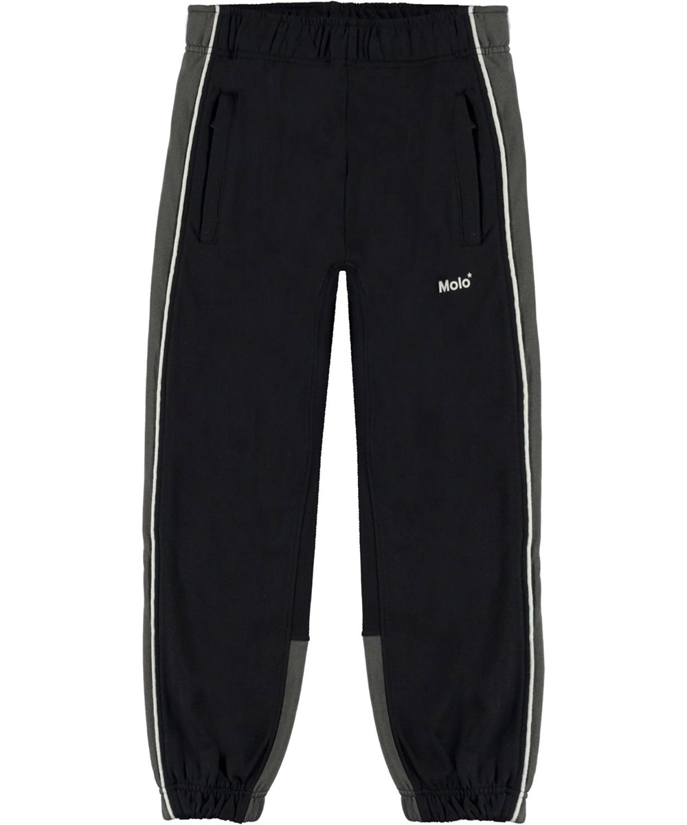 Anoua - Black - Økologiske sorte sweatpants med gråt