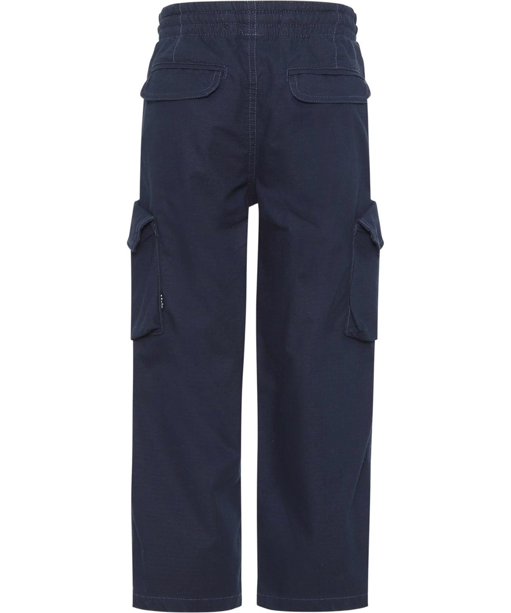 Argo - Dark Navy - Mørkeblå cargo bukser med store lommer