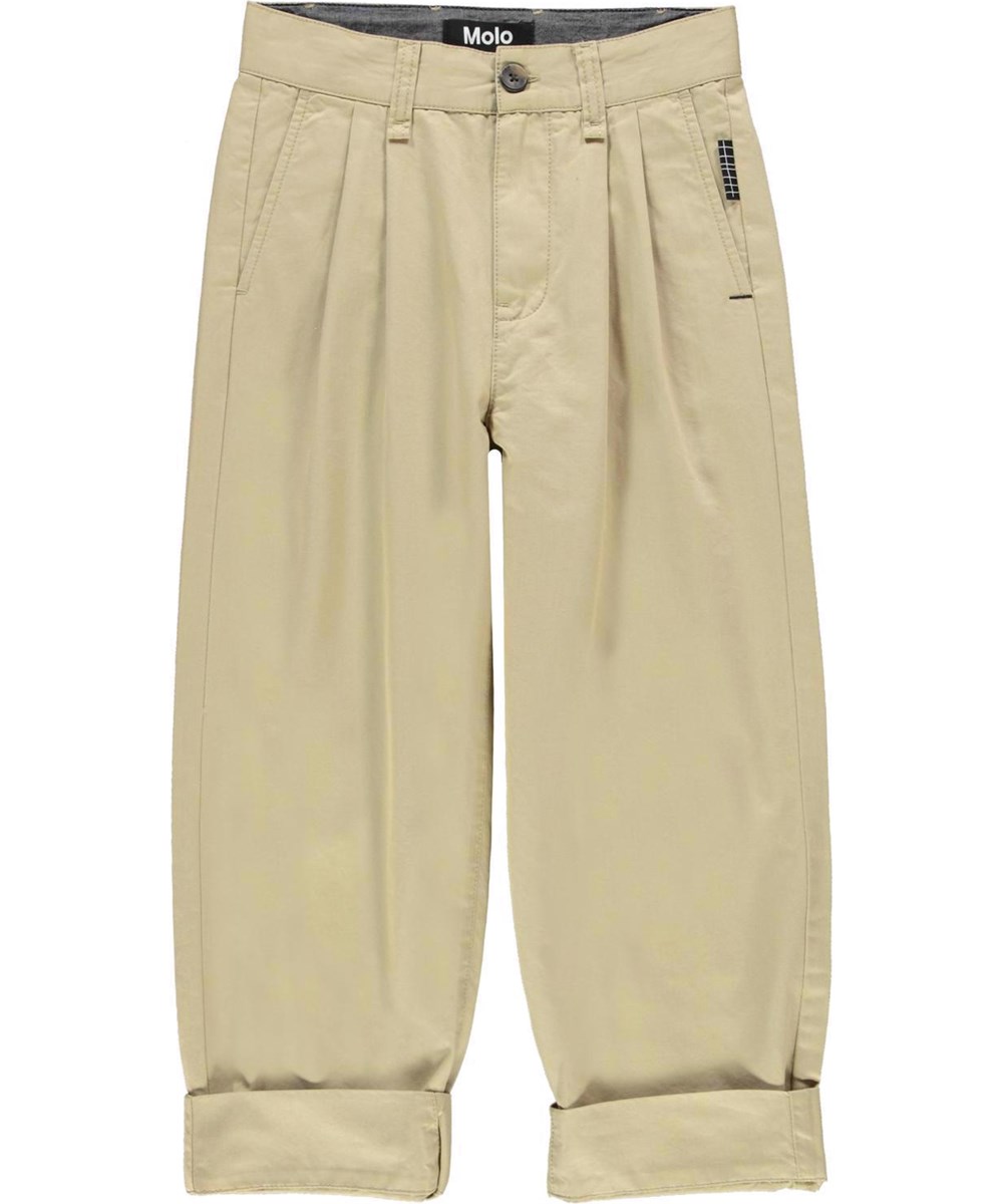 Ari - Gravel - Baggy chinos i beige.