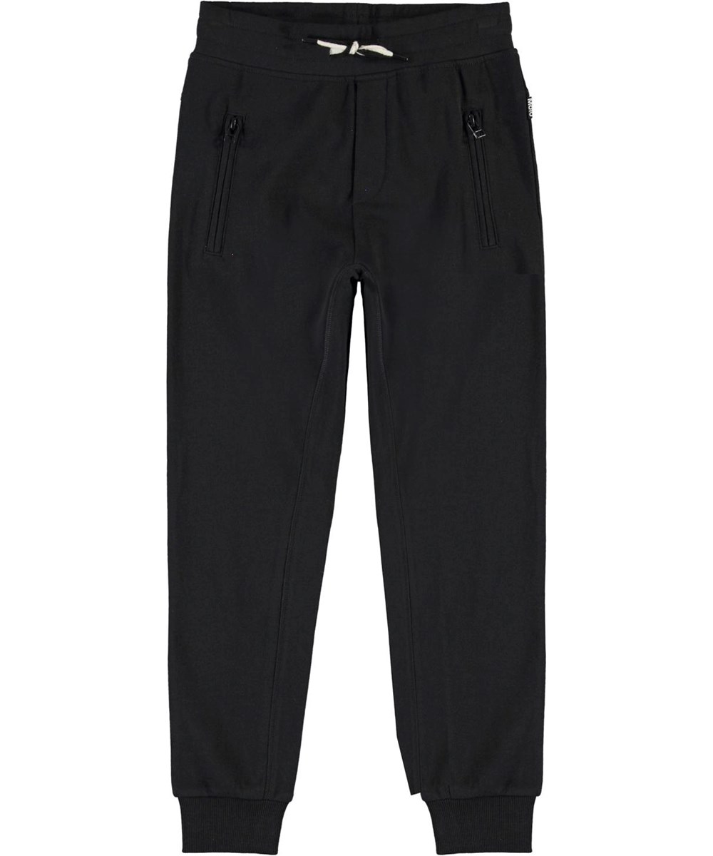 Ash - Black - Økologiske sorte sweat bukser
