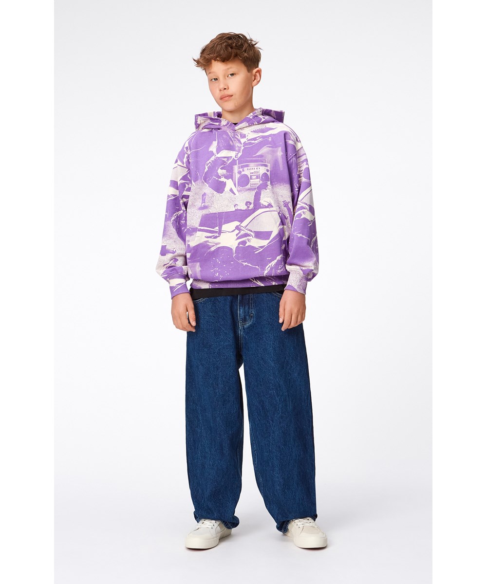 Aska - Blue Denim - Mørkeblå jeans i oversized fit