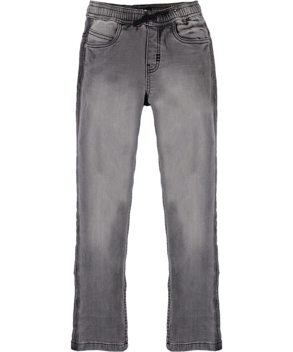 Augustino - Grey Denim - Grå denim jeans med bindebånd