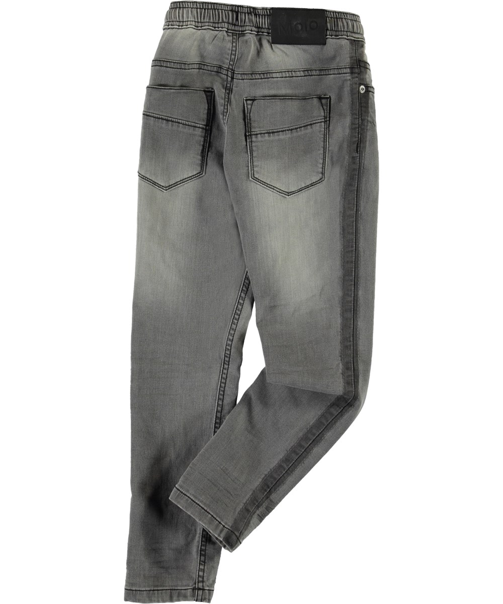 Augustino - Grey Denim - Grå denim jeans med bindebånd