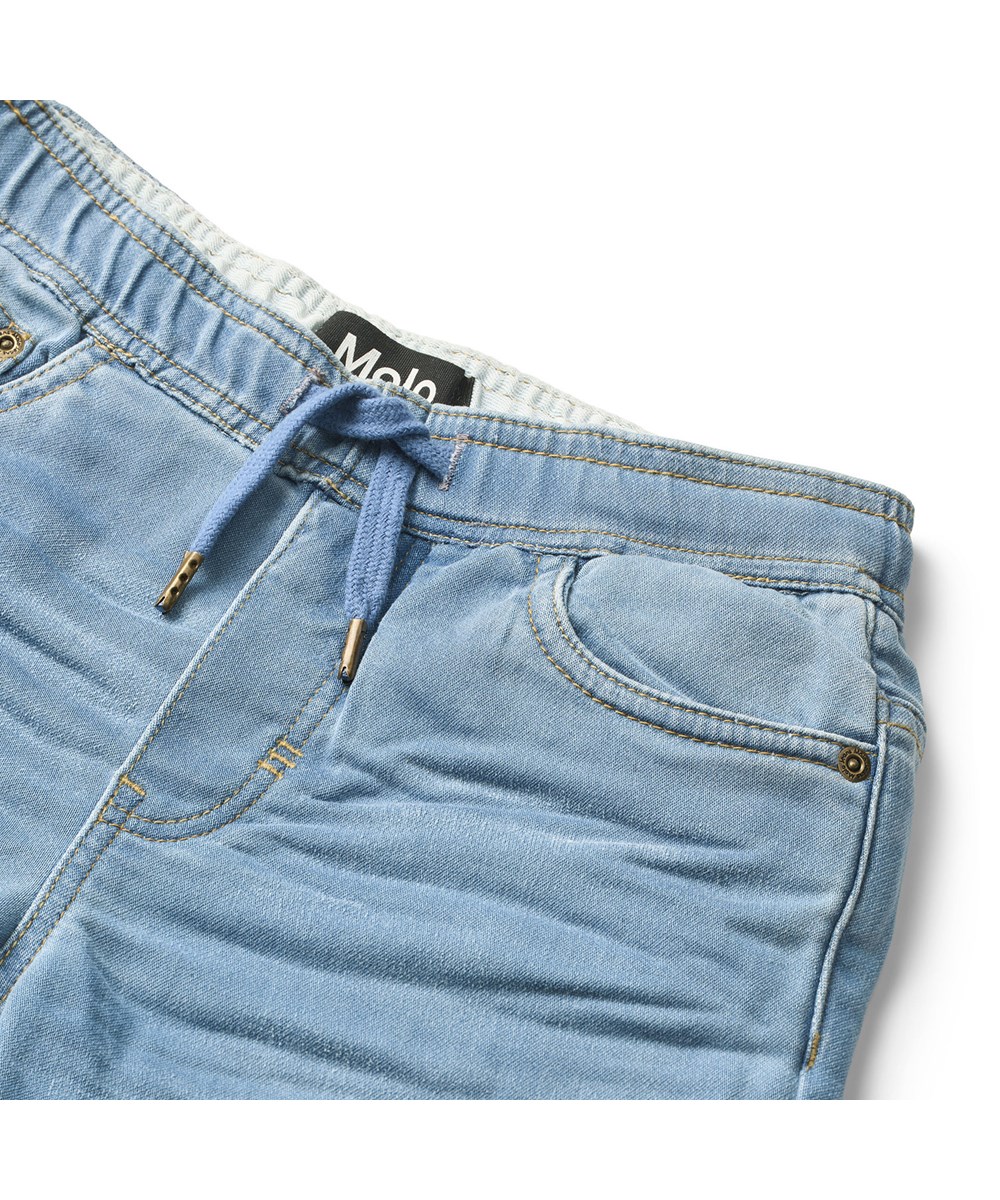 Augustino - Soft Denim Blue - Elastiske blå denim bukser