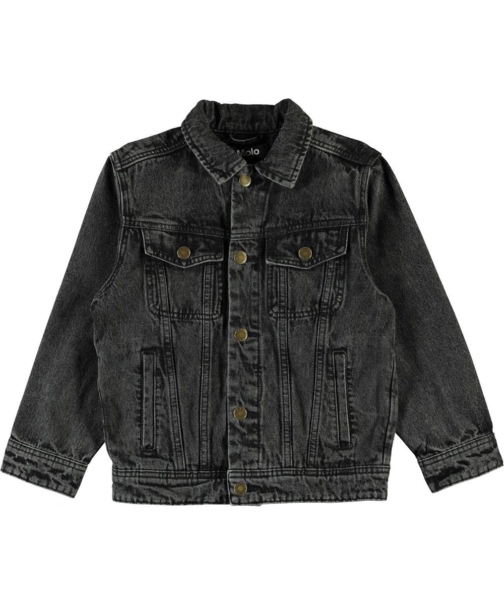 Harald - Washed Black - Mørkegrå denim jakke