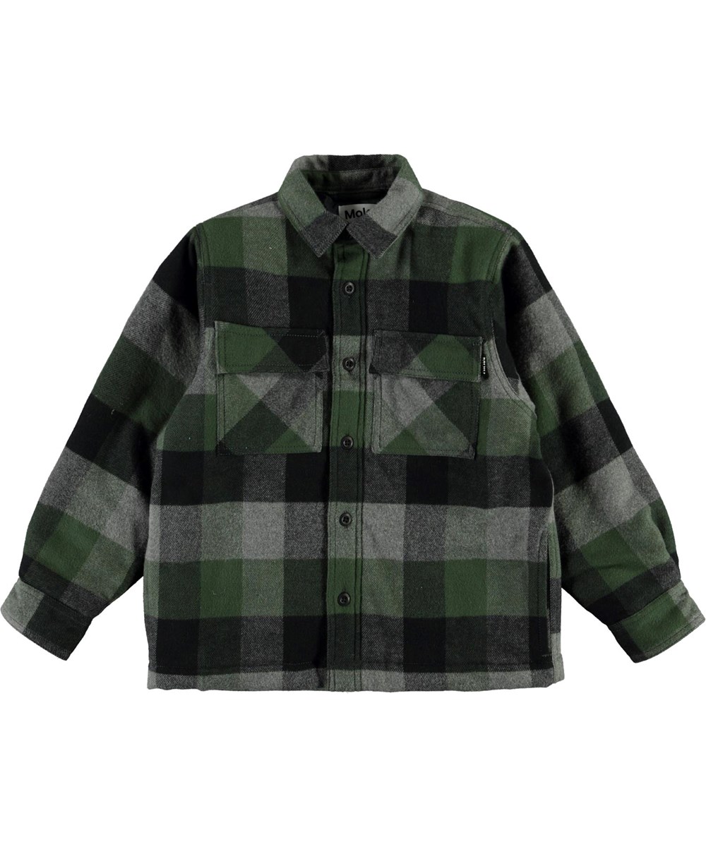 Hayes - Check - Ternet overshirt jakke i grøn