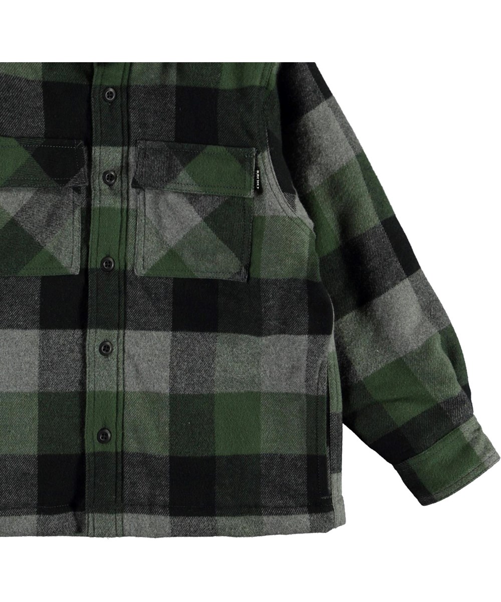 Hayes - Check - Ternet overshirt jakke i grøn