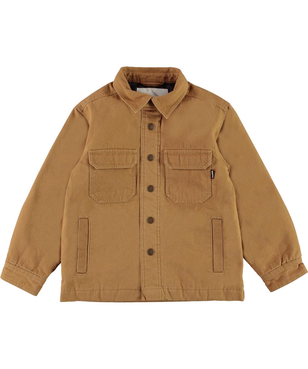 Henley - Sandstone - Sand farvet overshirt jakke med lommer