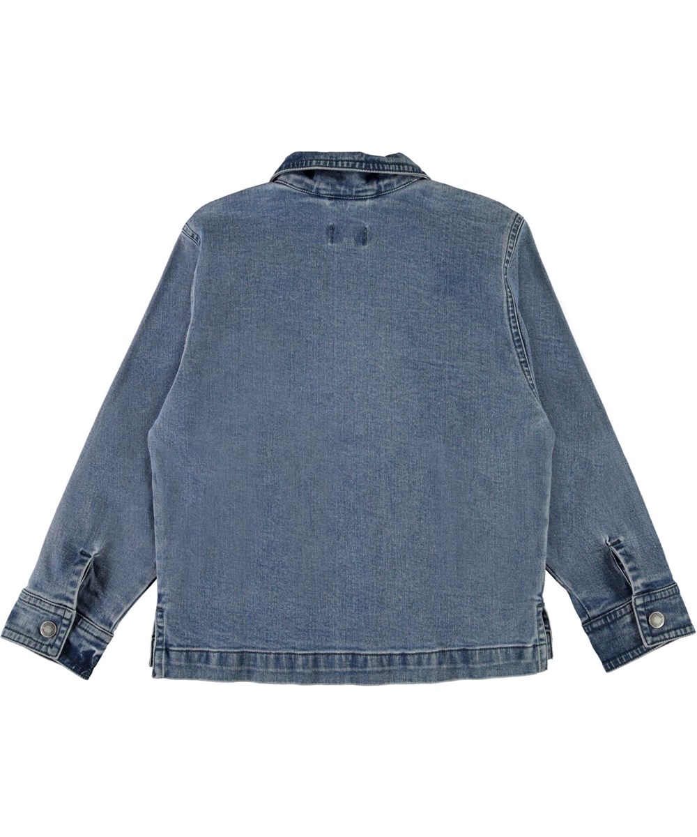 Henrik - Stone Blue - Denimjakke med lynlås