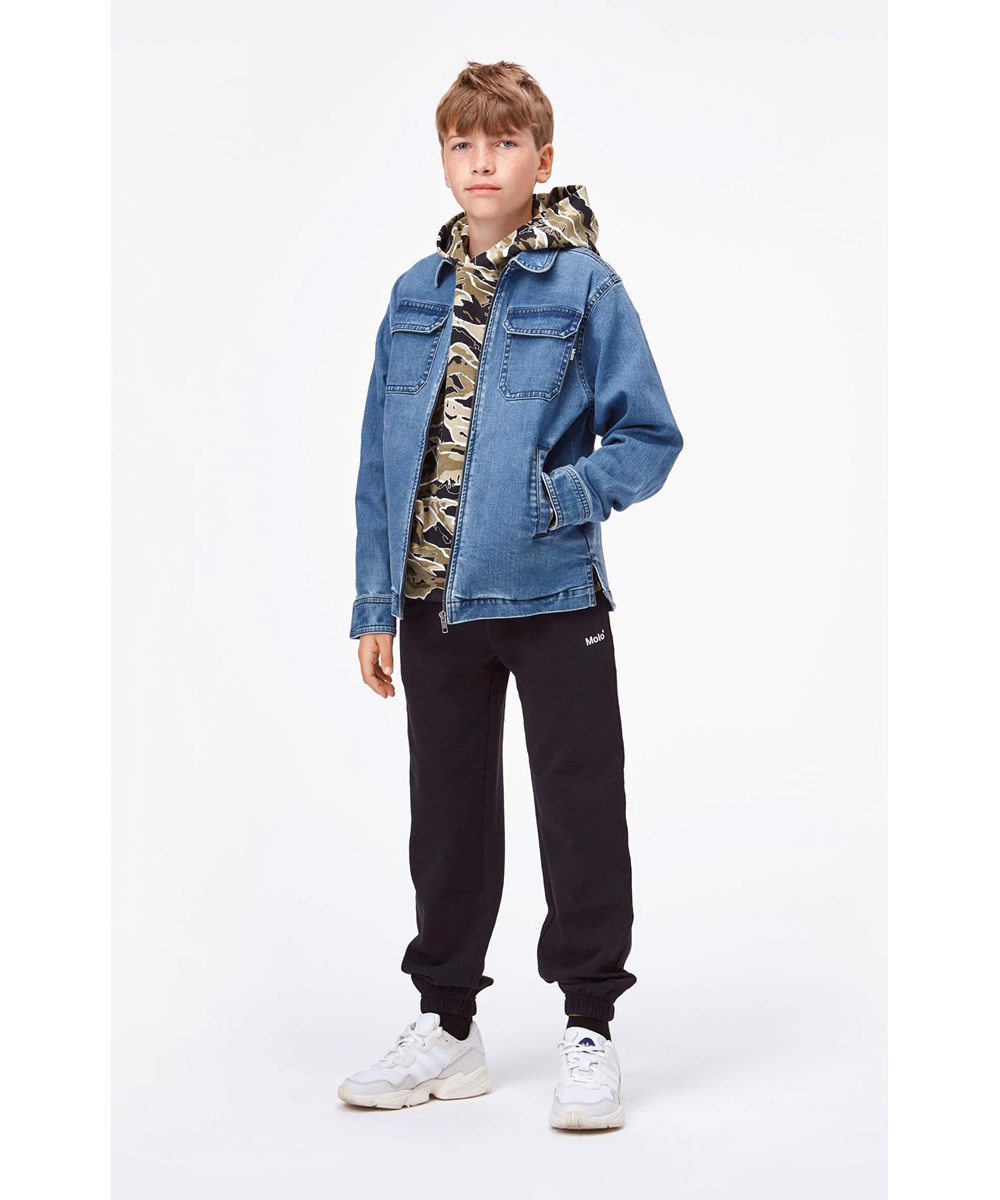 Henrik - Stone Blue - Denimjakke med lynlås