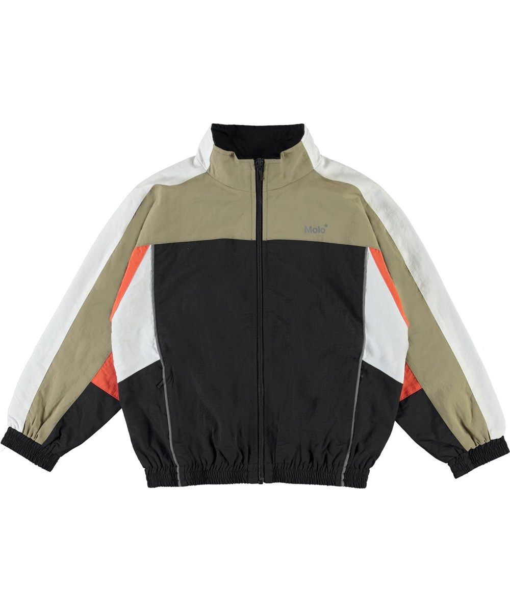 Molton - Black - Beige og sort sportsjakke med hvid 