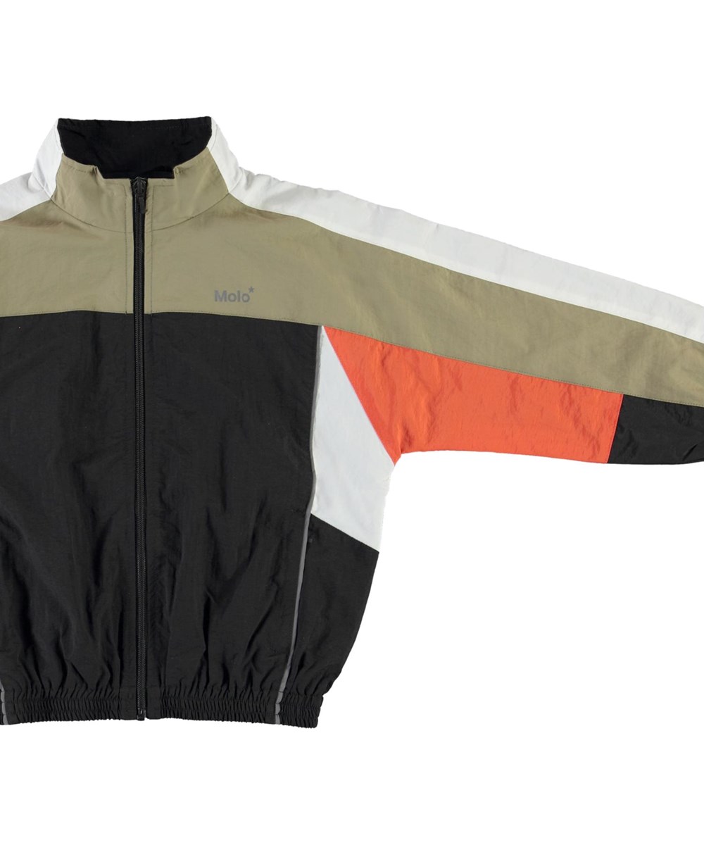 Molton - Black - Beige og sort sportsjakke med hvid 