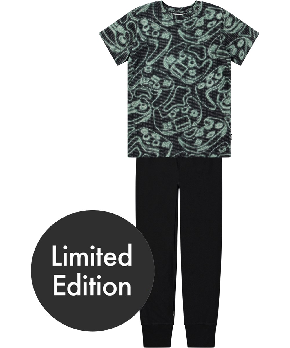 Teds - Glowing Consoles - To-delt natsæt fremstillet i blød økologisk bomuld