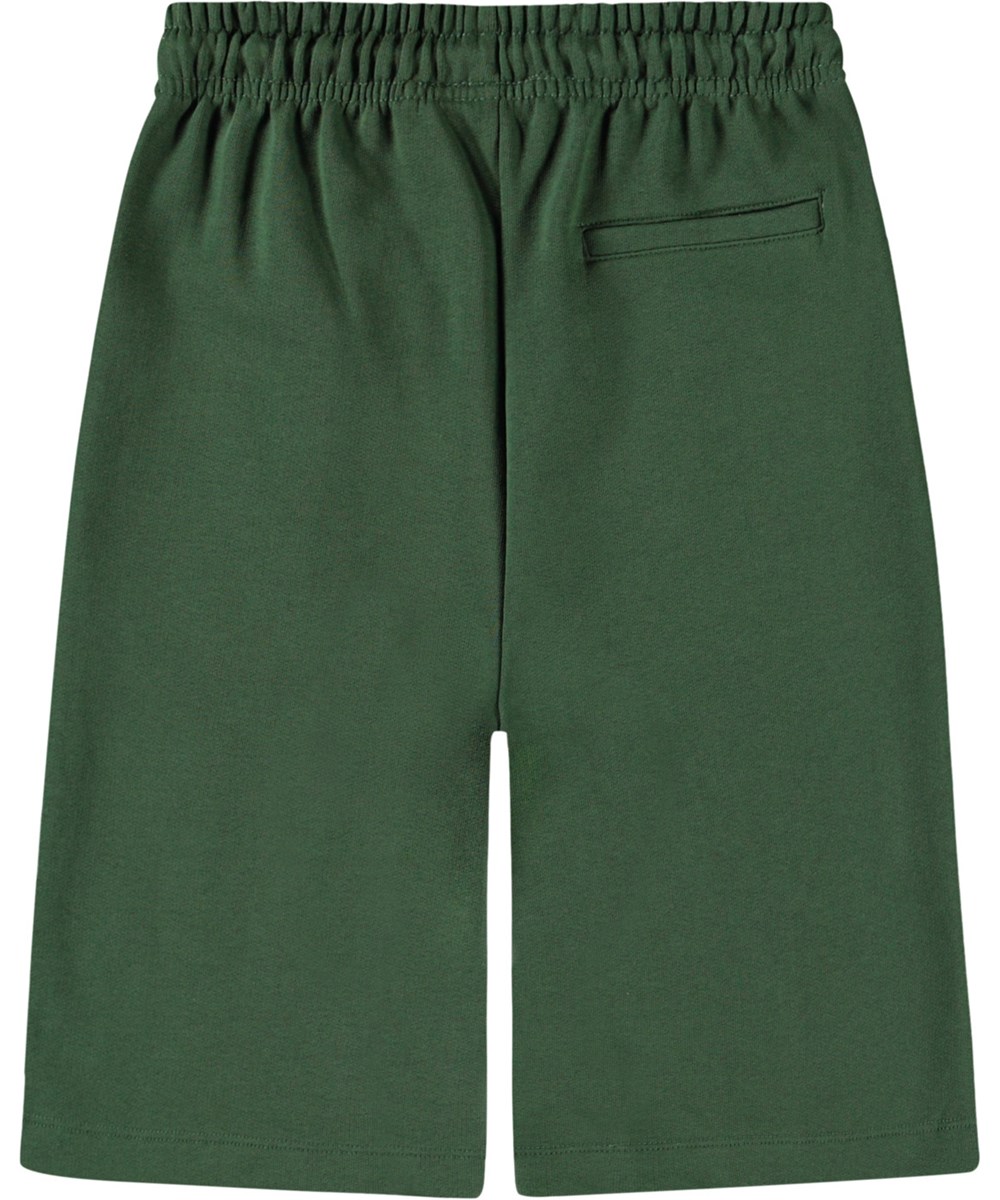 Add - Rubber Tree - Mørkegrønne basketshorts i økologisk bomuld til børn.