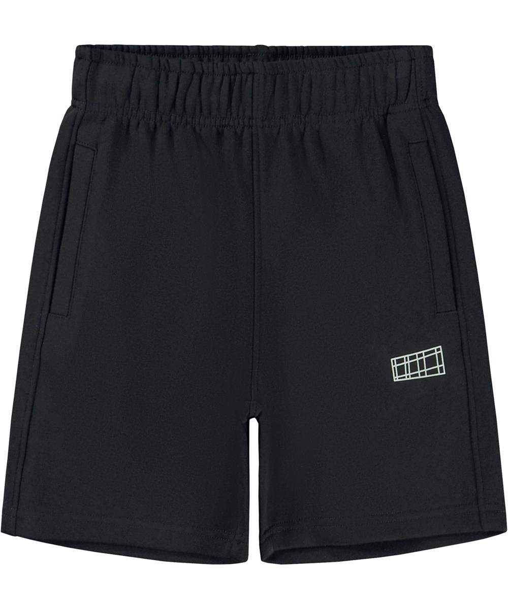 Adian - Black - Sorte sweatshorts med logo
