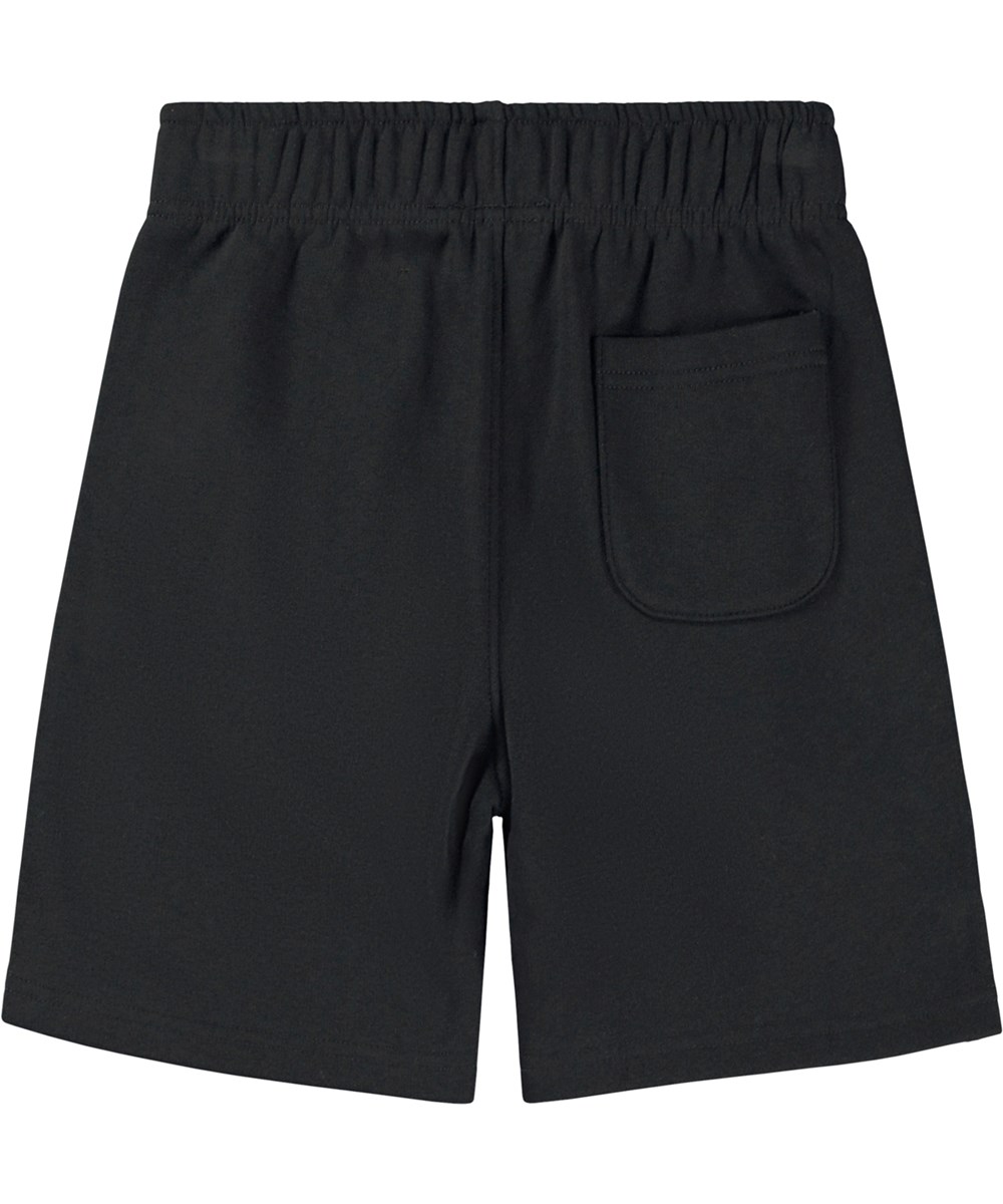 Adian - Black - Sorte sweatshorts med logo
