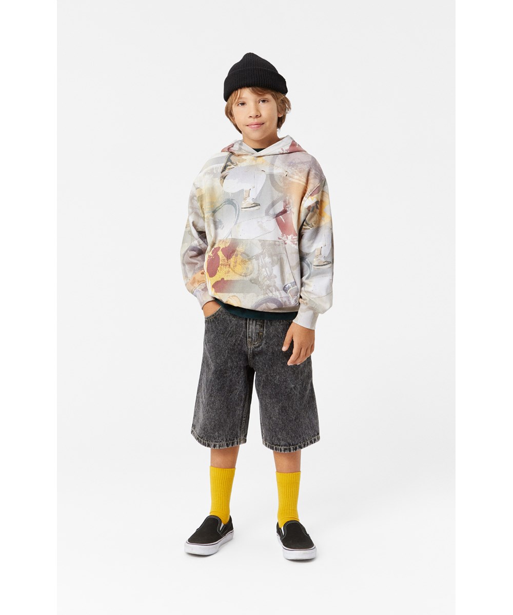 Alpha - Black Stone - Grå økologiske denim shorts