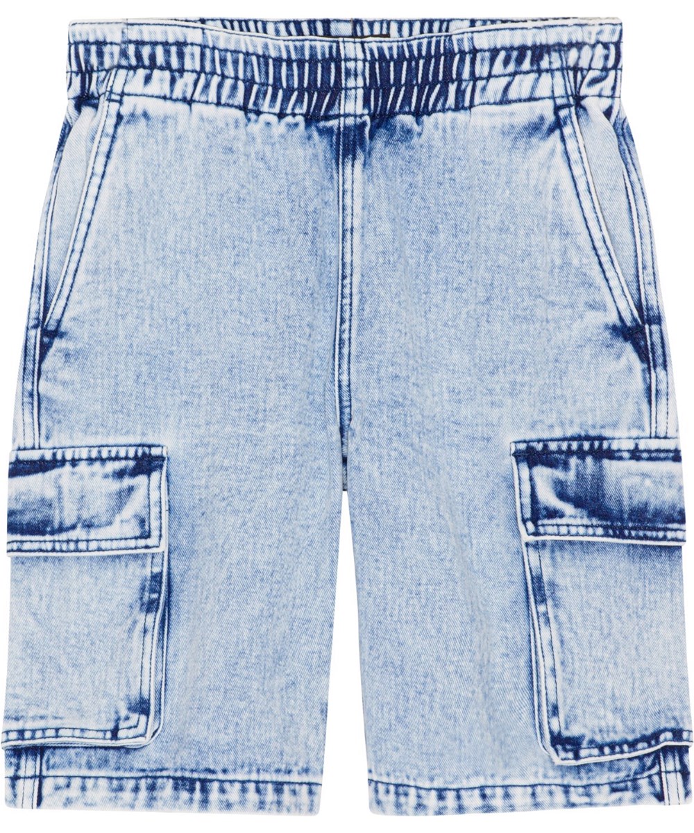 Alvy - Light Stone Denim - Blå denimshorts med cargo lommer