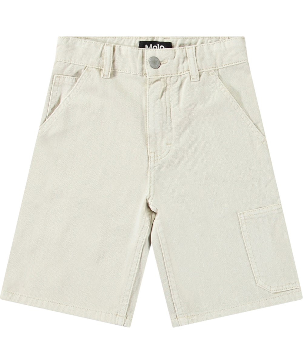 Archie - White Noise - Hvide shorts med workwear detaljer til børn.