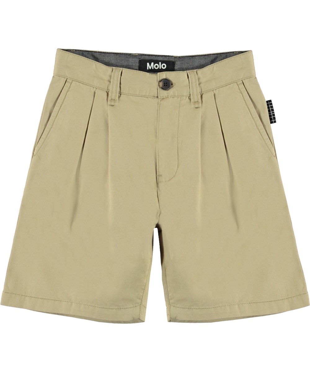 Arley - Gravel - Beige shorts med læg.