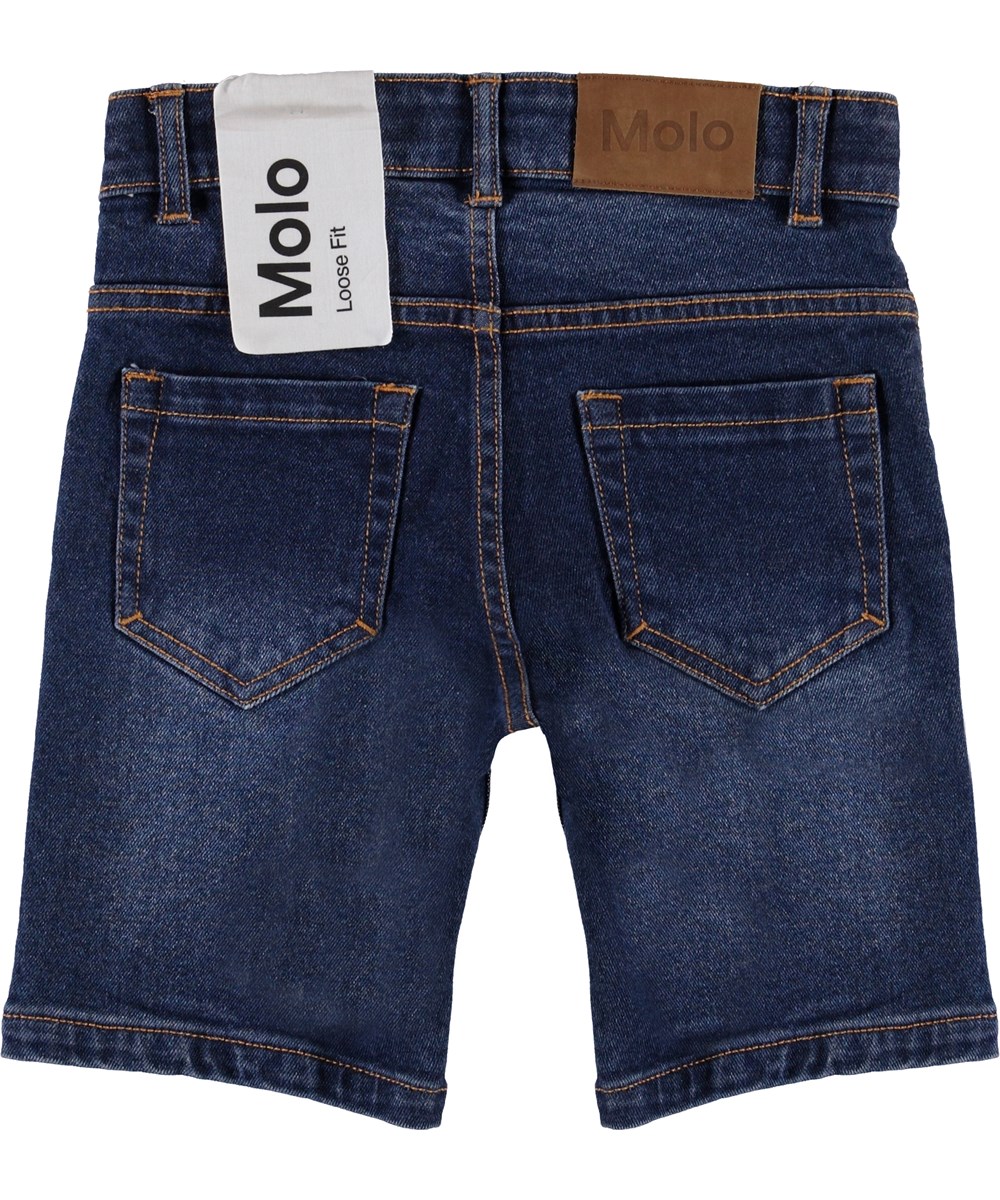 Asser - Rinse Wash - Mørkeblå denim shorts