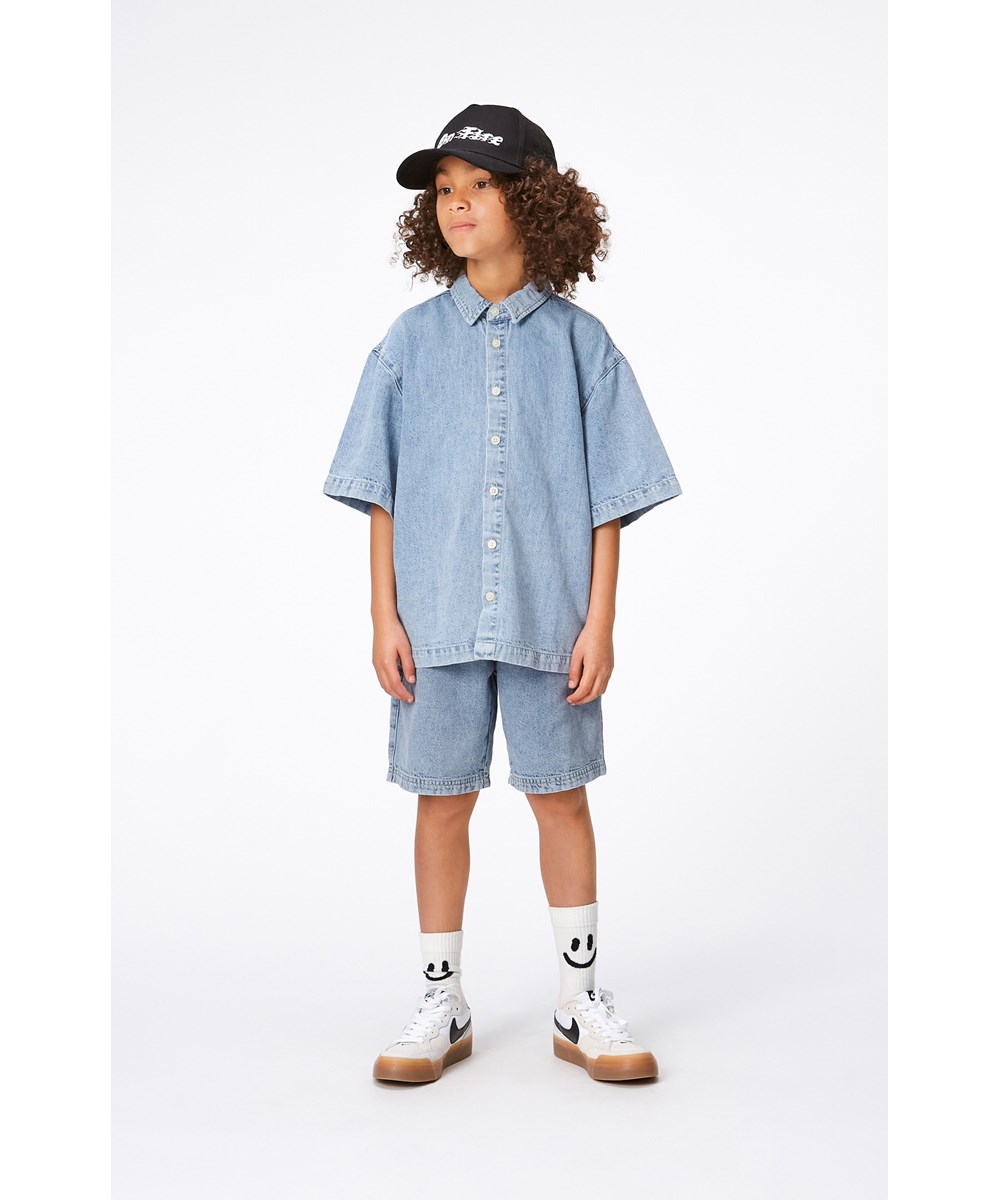 Richie - Bleach Denim - Kortærmet denimskjorte