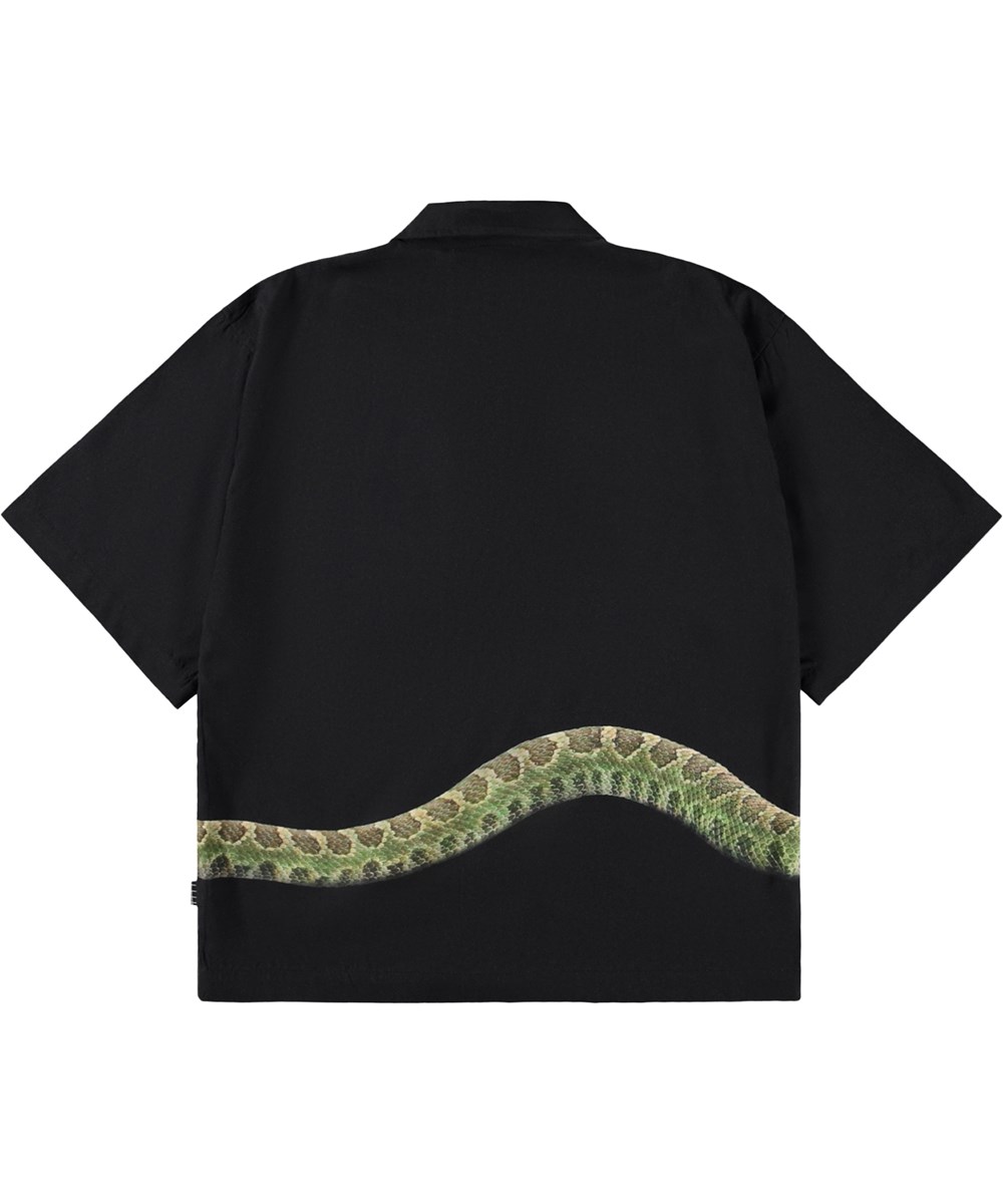 Richie - Green Rattle - Oversize sort skjorte til børn