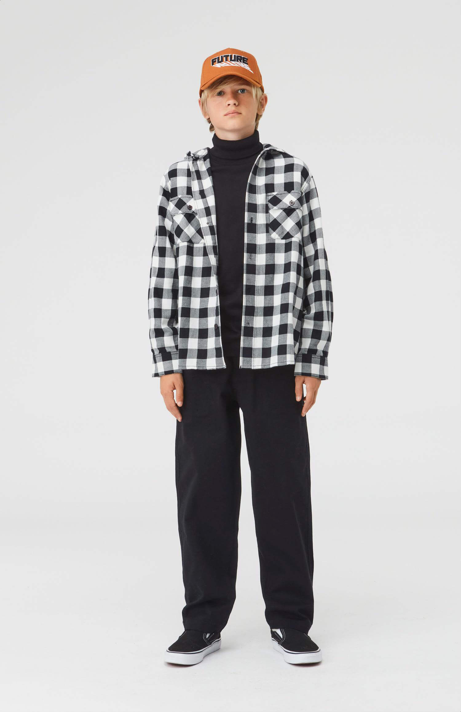 Rizz - Check - Sort hvid og grå ternet skjorte - Molo