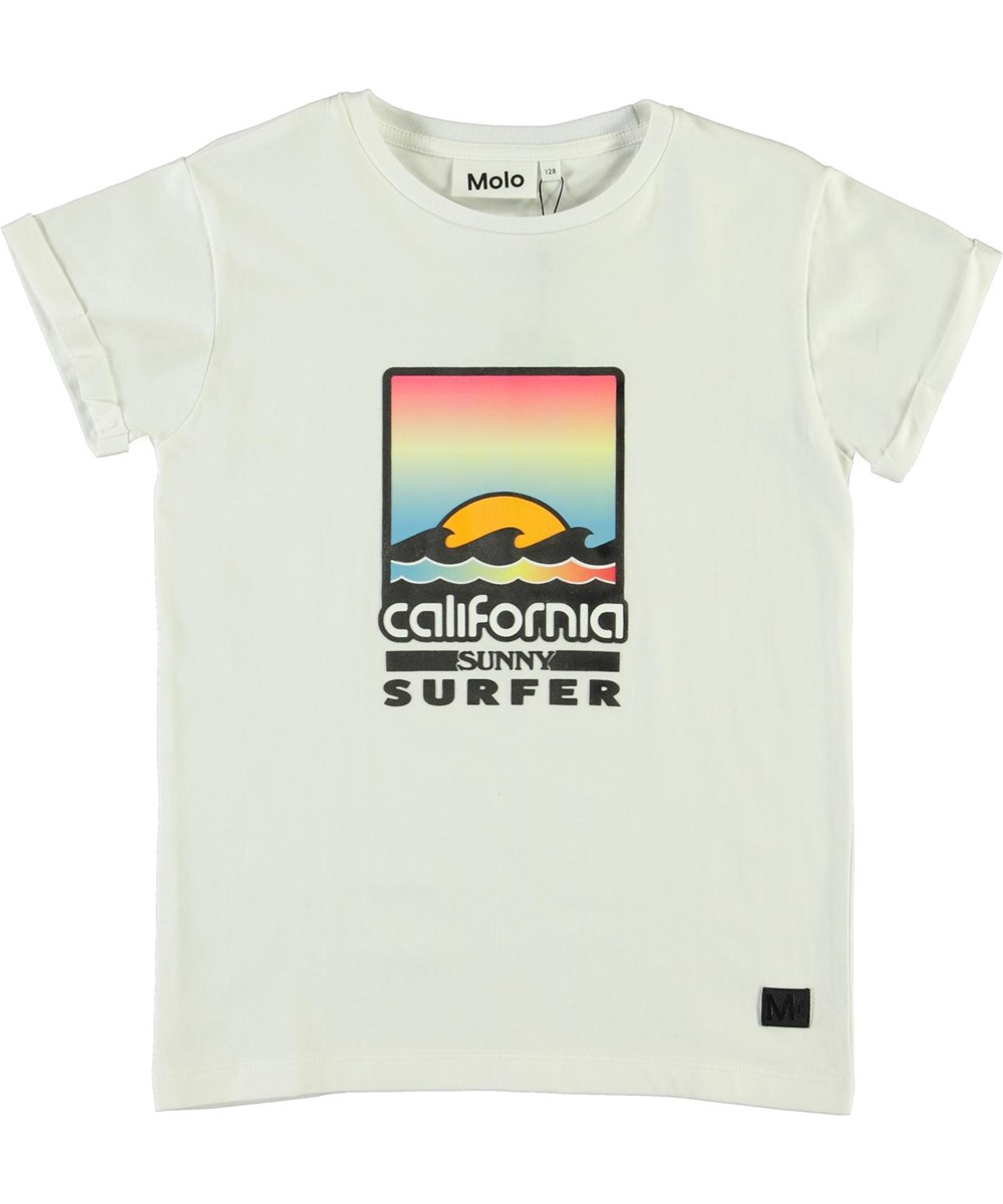 Rafe - White - Økologisk hvid t-shirt med califoria print 