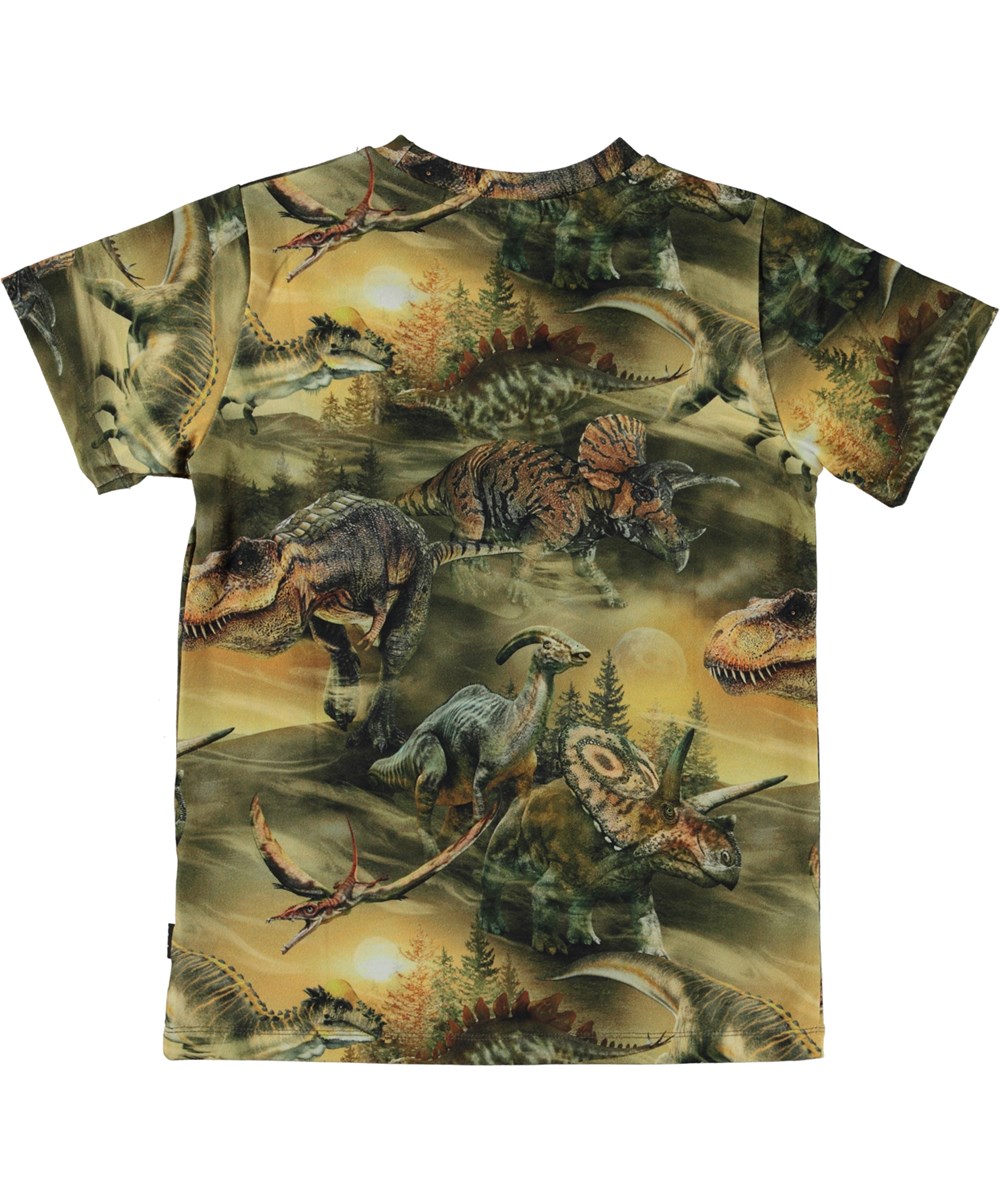 Ralphie - Dino Dawn - Grøn økologisk t-shirt med allover dinoprint
