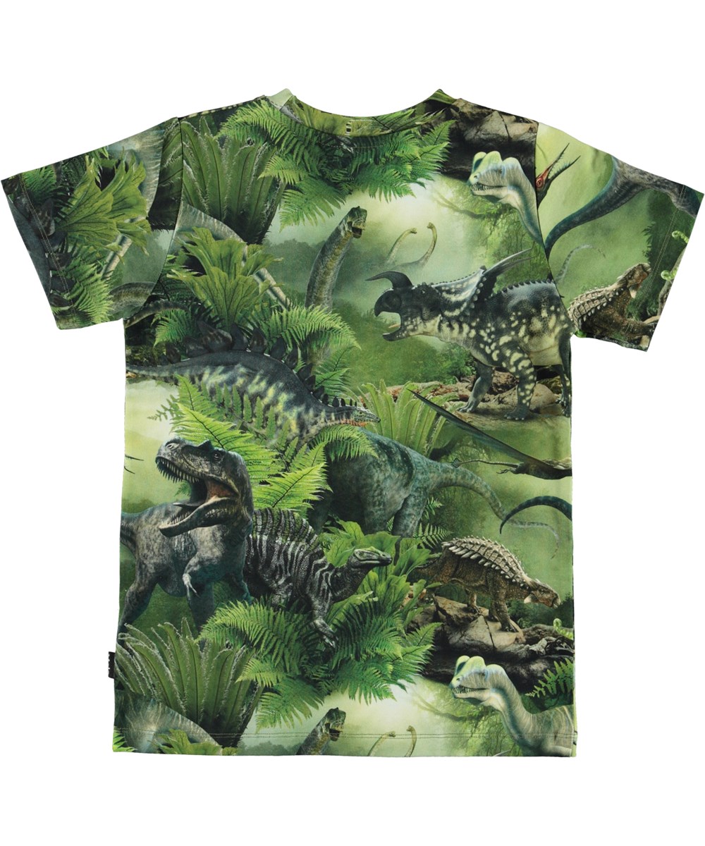 Ralphie - Dinos - Økologisk grøn t-shirt med dinosauer print