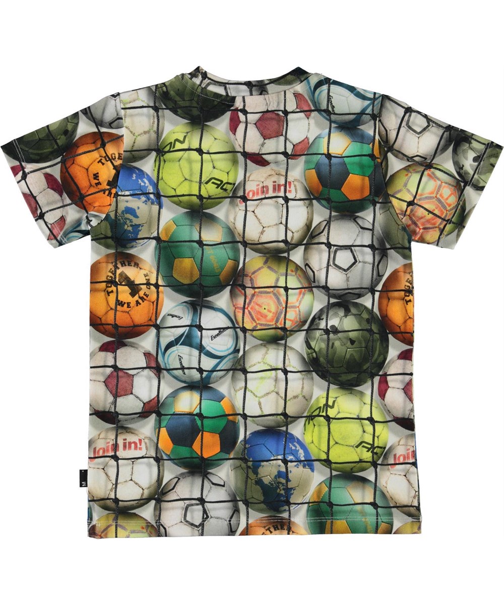 Ralphie - Footballs - Økologisk t-shirt med fodbolde print