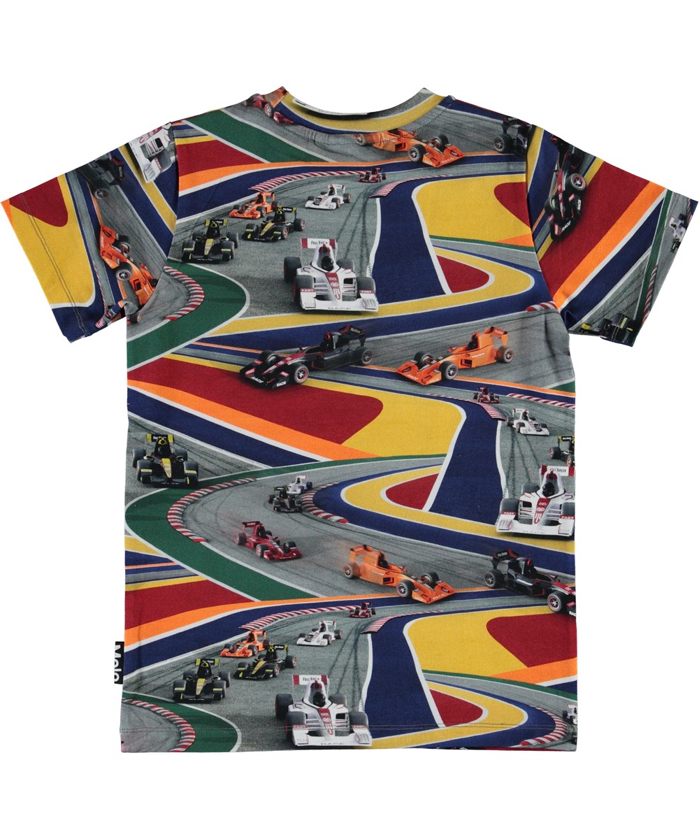 Ralphie - Full Speed - Økologisk t-shirt med farvede racerbiler