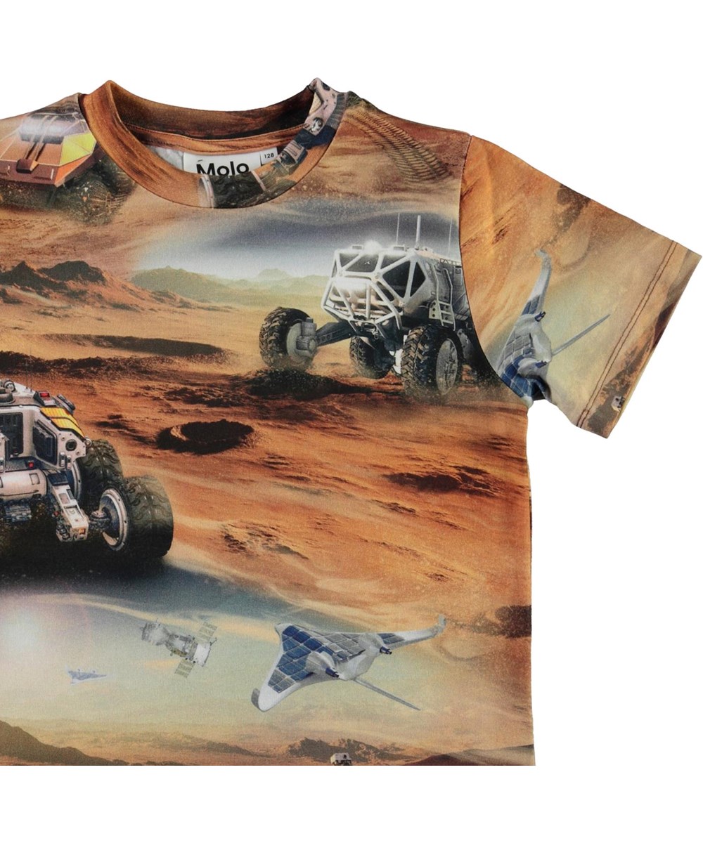 Ralphie - Mars - Økologisk brun t-shirt med mars print