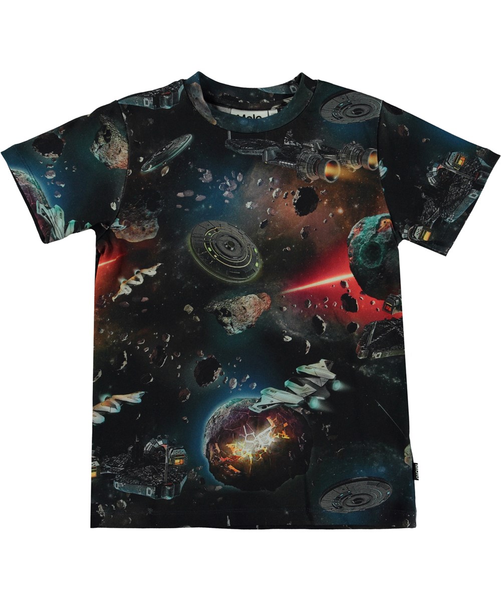 Ralphie - Space Fantasy - Mørk økologisk t-shirt med space print