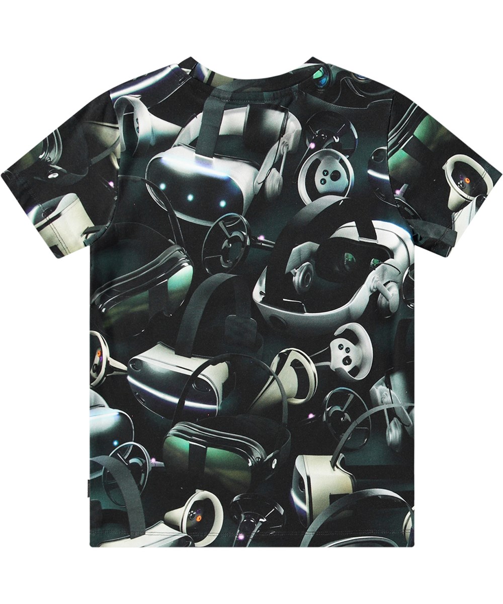 Ralphie - Virtual Reality - Mørk t-shirt i økologisk bomuld med VR print