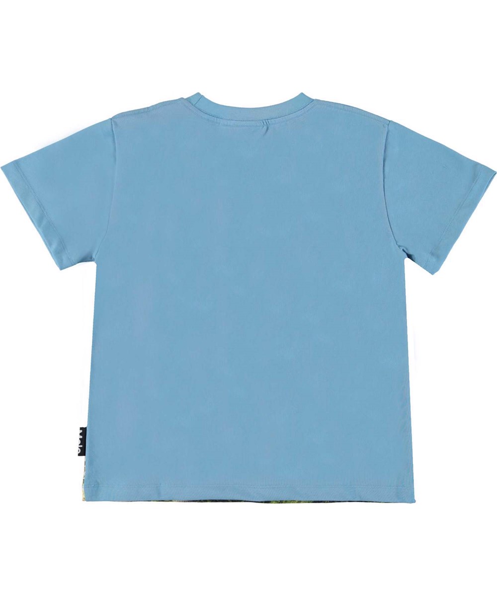 Rame - Monkeys - Birds - Lys blå t-shirt med aber og fugle print.