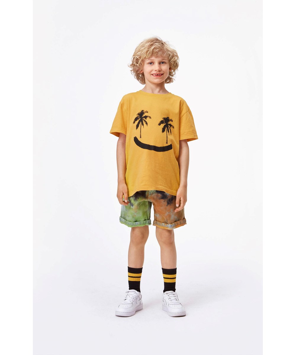 Rame - Sunrise - Gul smiley palme t-shirt