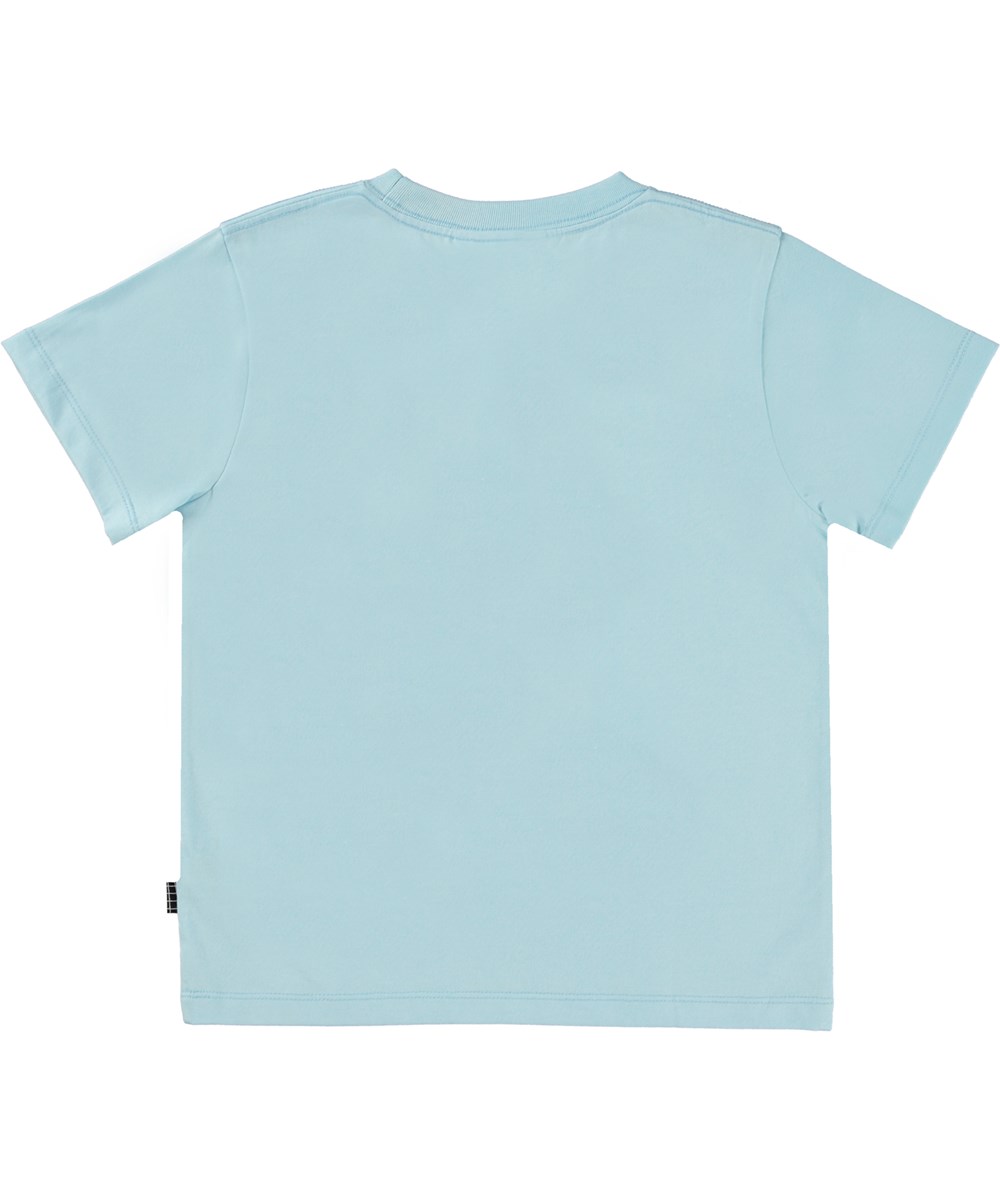 Rame - Water Smile - Lyseblå t-shirt i økologisk bomuld med emoji-print