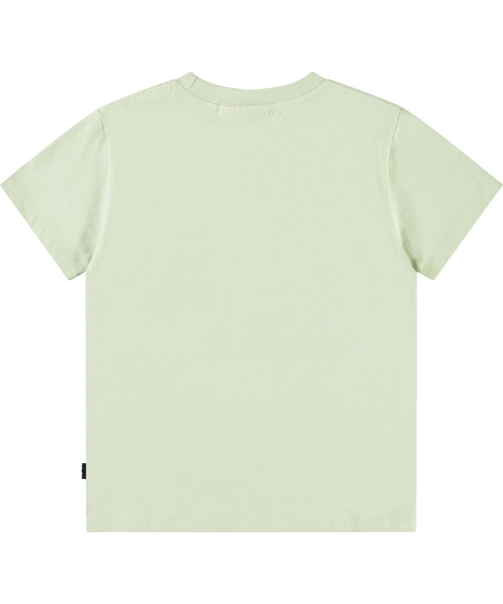 Rame - Whale Tail - Lysegrøn t-shirt med print til børn i blødt økologisk bomuld med ribkant i halsen.