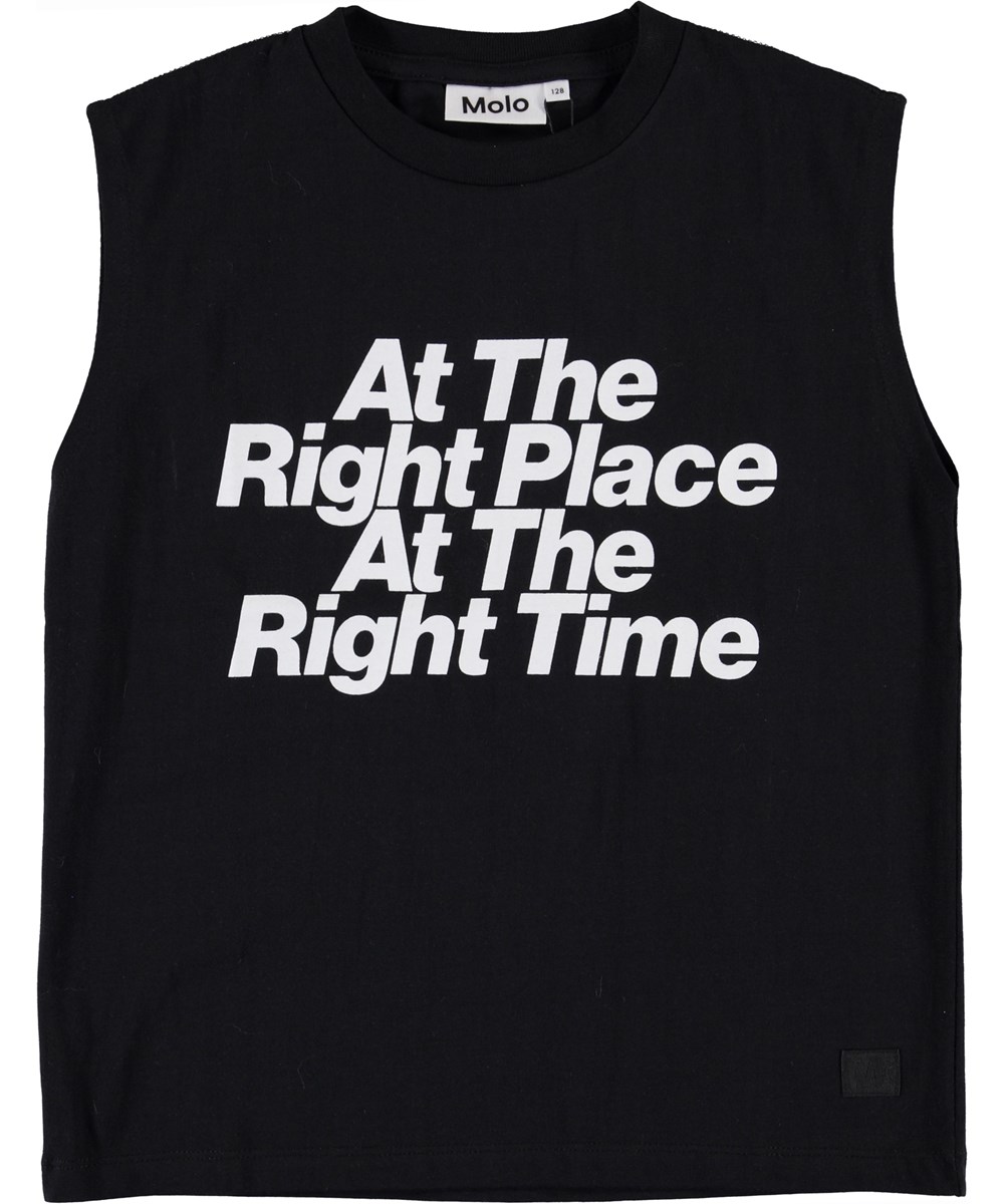 Ram - Black - Sort tanktop med hvid tekst