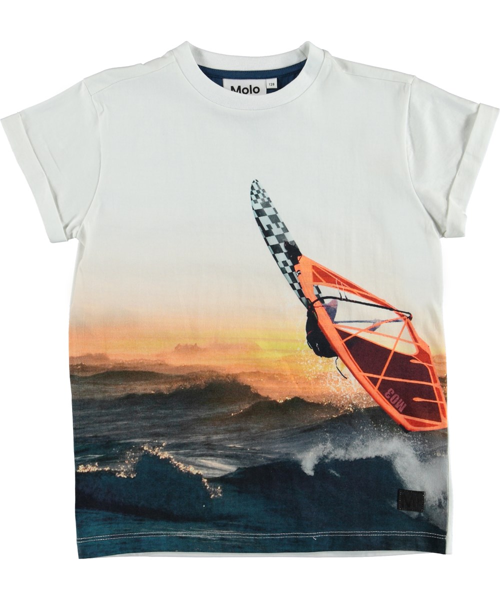 Randon - Point Break - T-shirt med surf og solnedgang. 