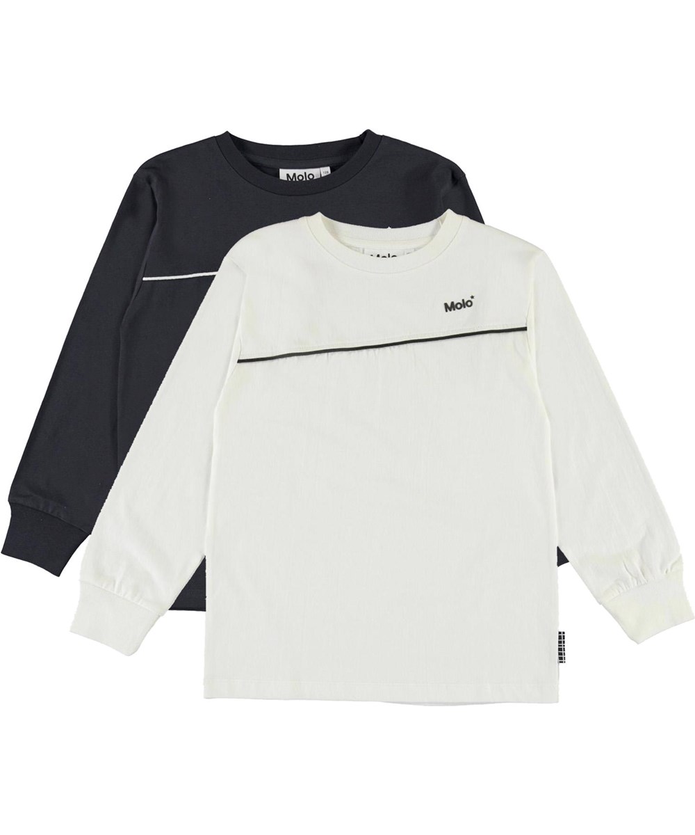 Rasmono 2-Pack - White Black - Økologisk 2-pack basic bluser hvid og sort