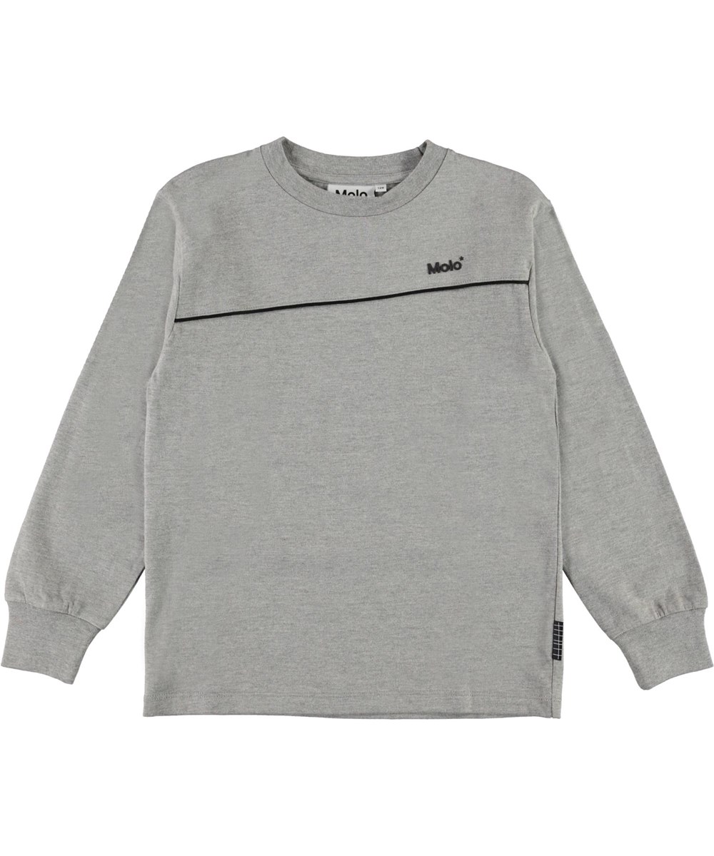 Rasmono - Grey Melange - Økologisk langærmet bluse i grå