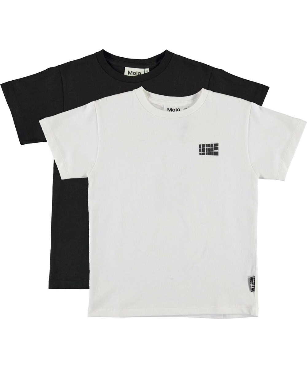 Rasmus 2-pack - White Black - Økologisk 2-pack t-shirt sort og hvid